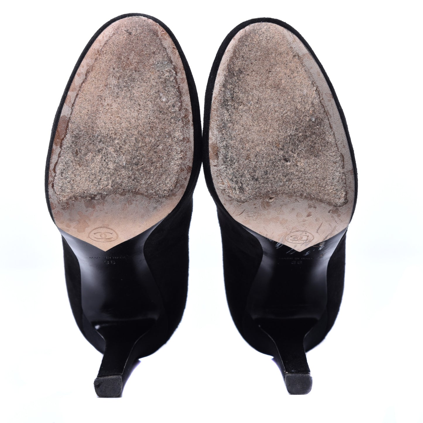 Suede Calfskin CC Pumps 36 Black