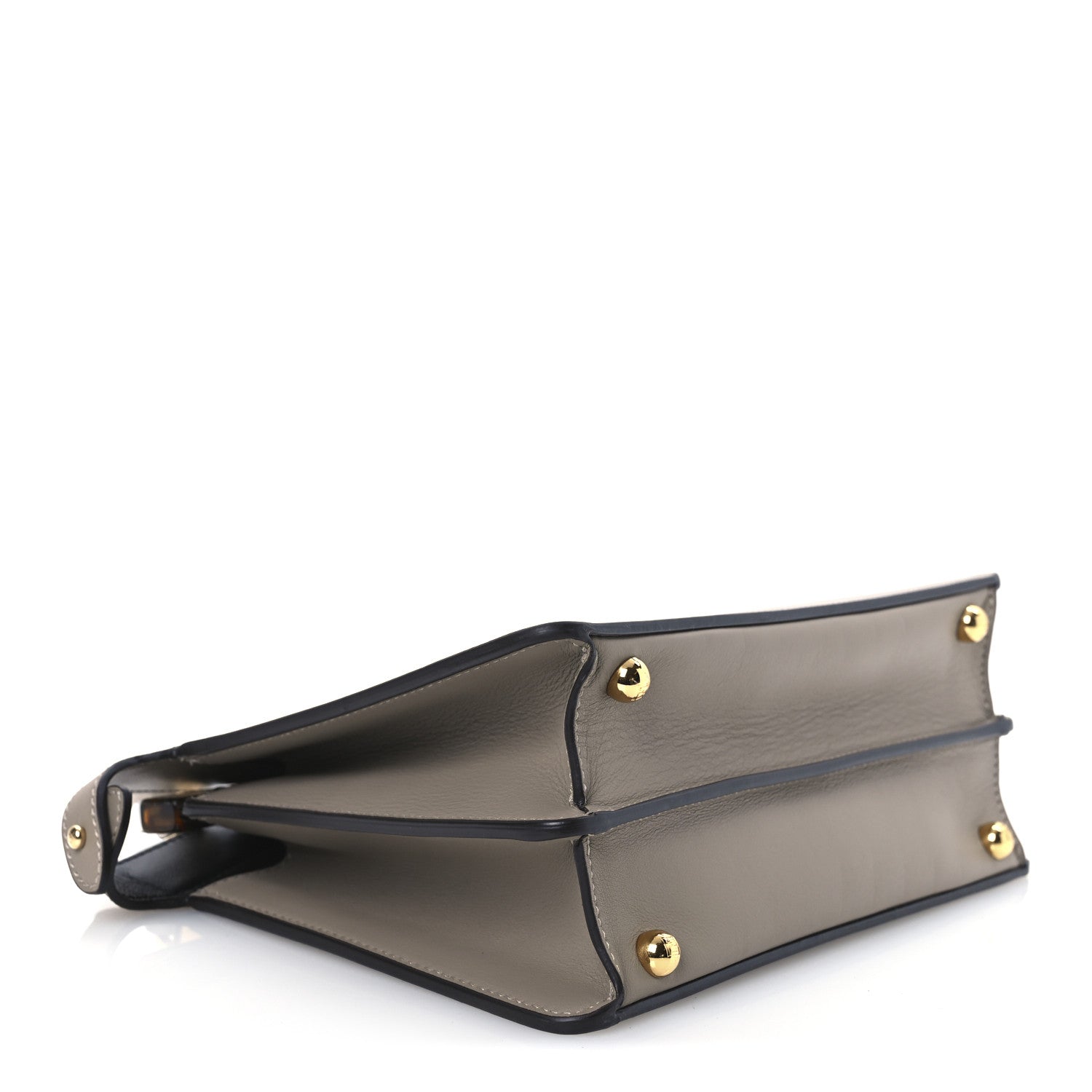 Fendi Vitello Seta Shiny Nappa Plexiglass Bi-Color Small Peekaboo I SEE U Satchel Tartaruga Black 4 of 12