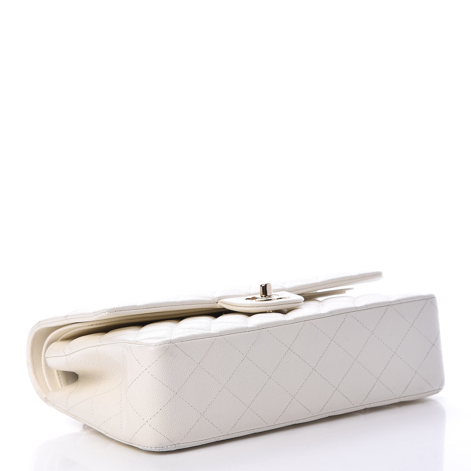 Chanel Caviar Quilted Medium Double Flap White 4 of 14
