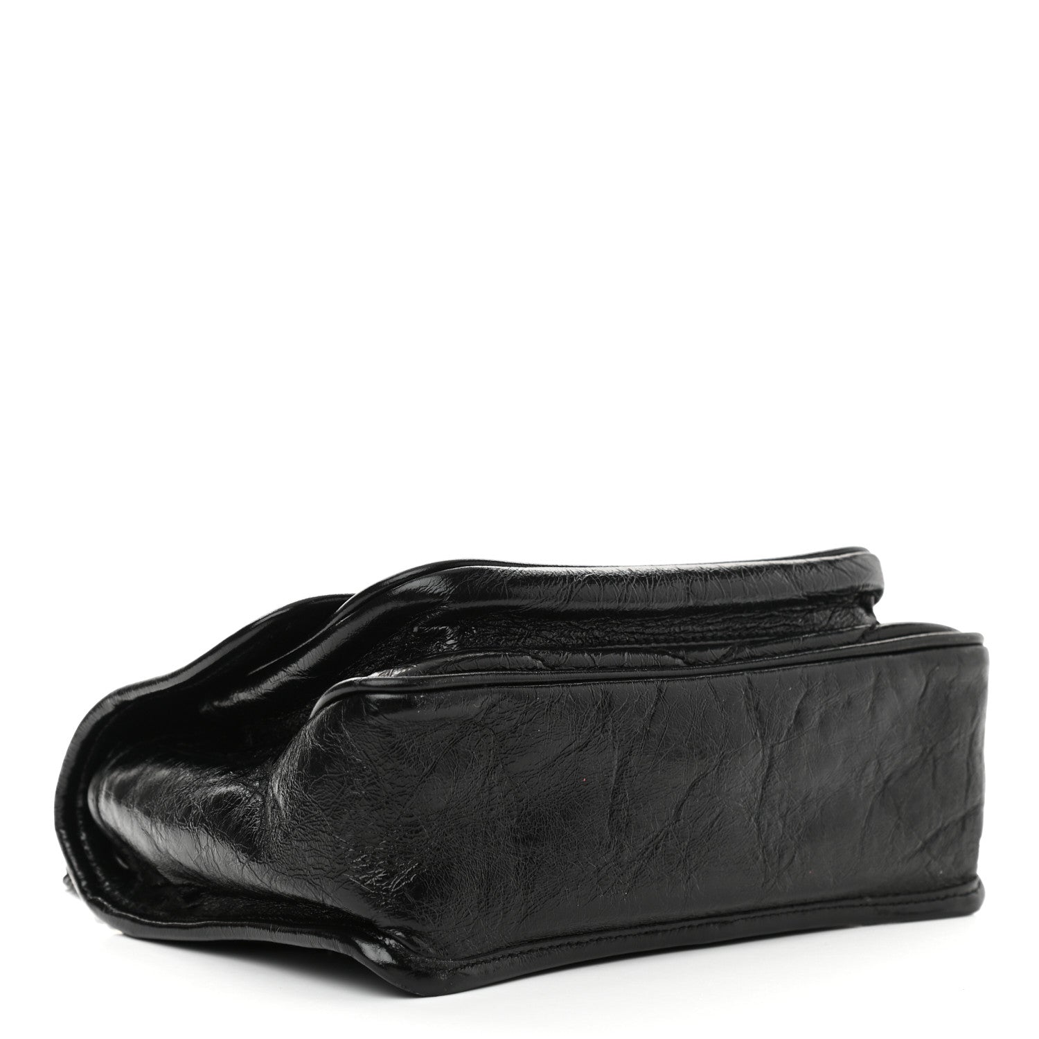 Saint Laurent Crinkled Calfskin Matelasse Monogram Baby Niki Chain Satchel Black 4 of 10