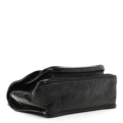 Saint Laurent Crinkled Calfskin Matelasse Monogram Baby Niki Chain Satchel Black 4 of 10