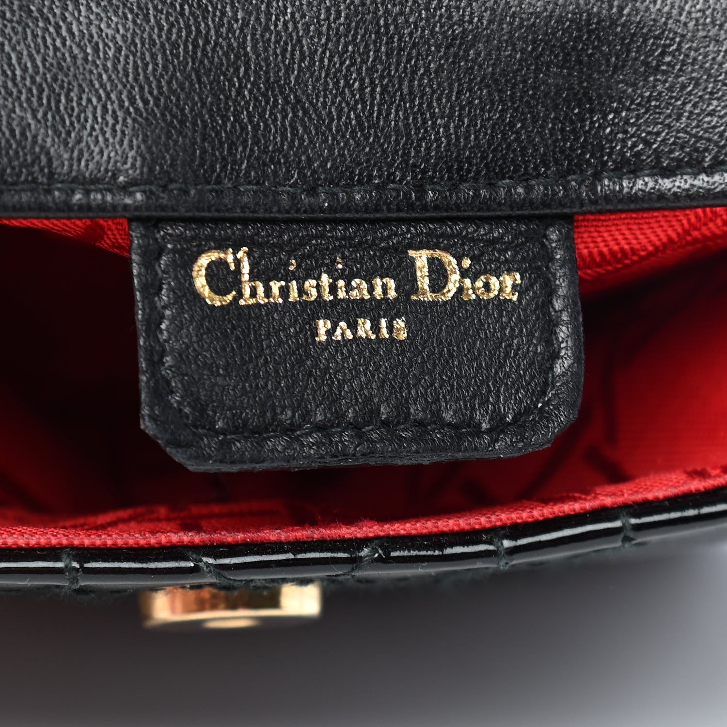 Christian Dior Patent Cannage Mini Crossbody Pouch Black 6 of 10
