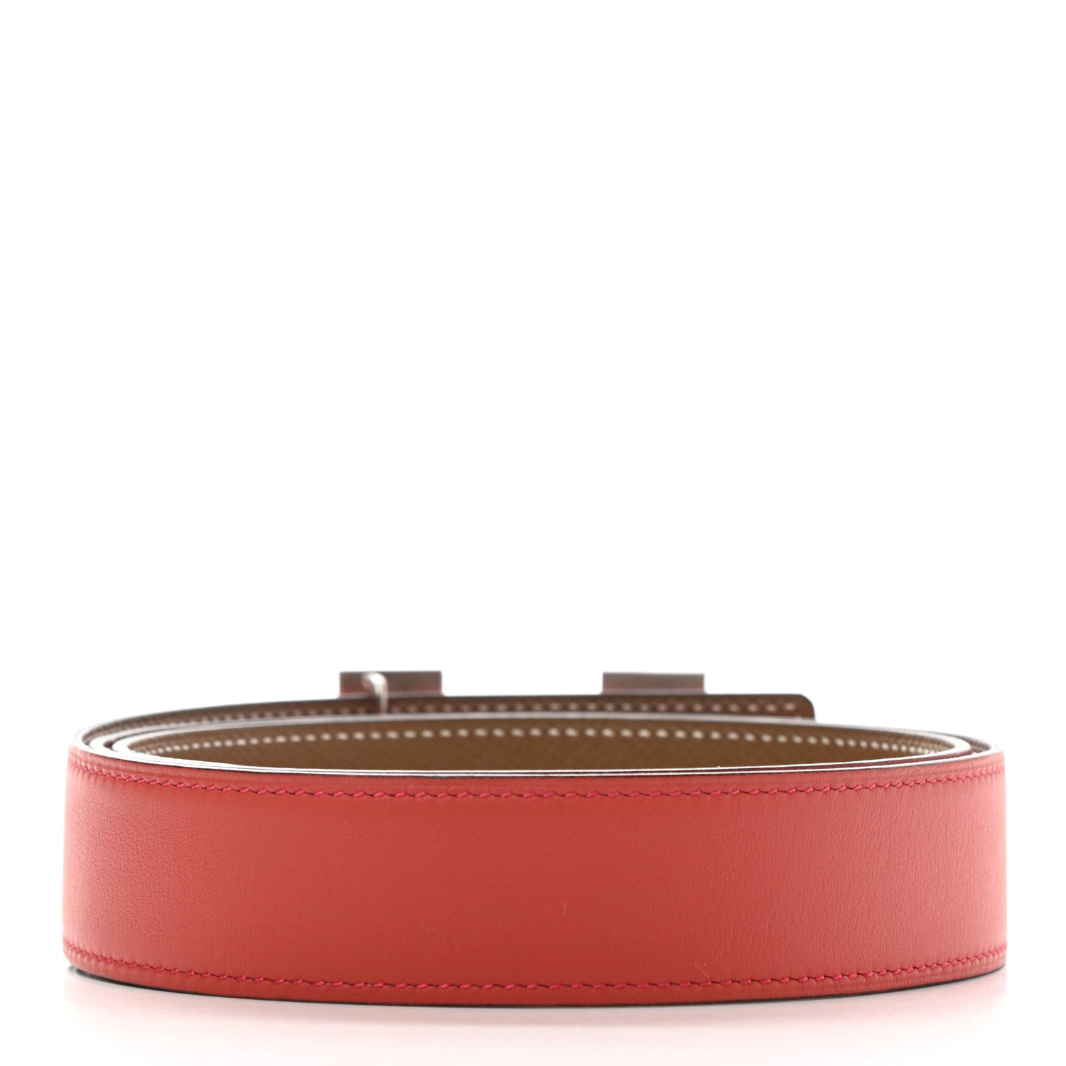 Hermes Swift Epsom 32mm H Belt 90 Rouge Casaque Gold 2 of 7