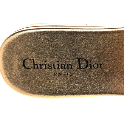 Christian Dior Cotton Embroidered Dway Mules Slide Sandals 39.5 Platinum 7 of 12