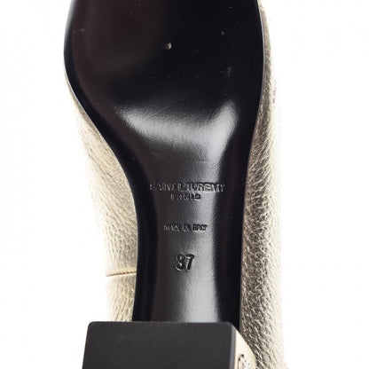 Saint Laurent Metallic Calfskin Babies 40 Ankle Strap Pumps 37 Gold 6 of 14