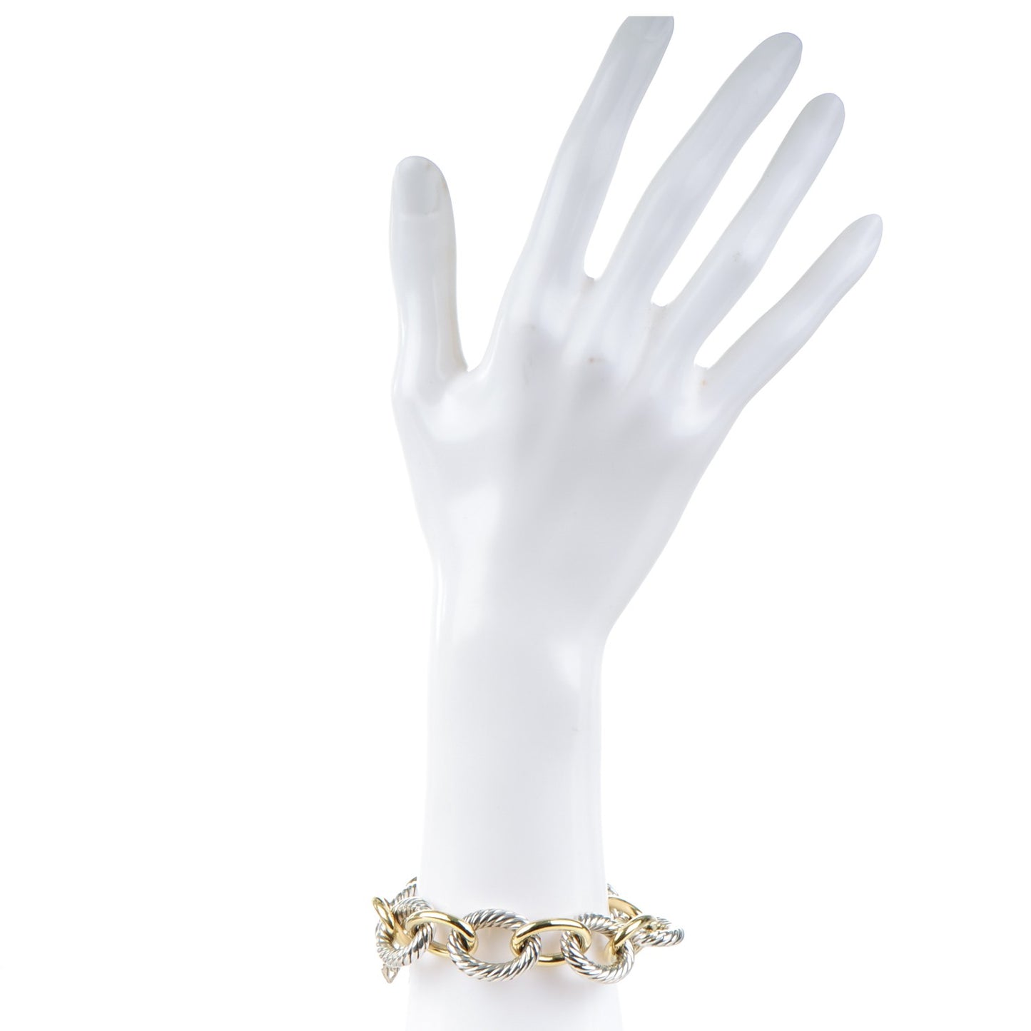 Sterling Silver 18K Yellow Gold 17mm Extra Large Oval Link Bracelet