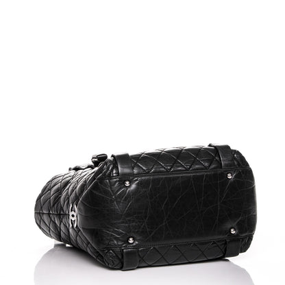 Chanel Distressed Lambskin Vintage Ligne Lady Braid Tote Black 4 of 7