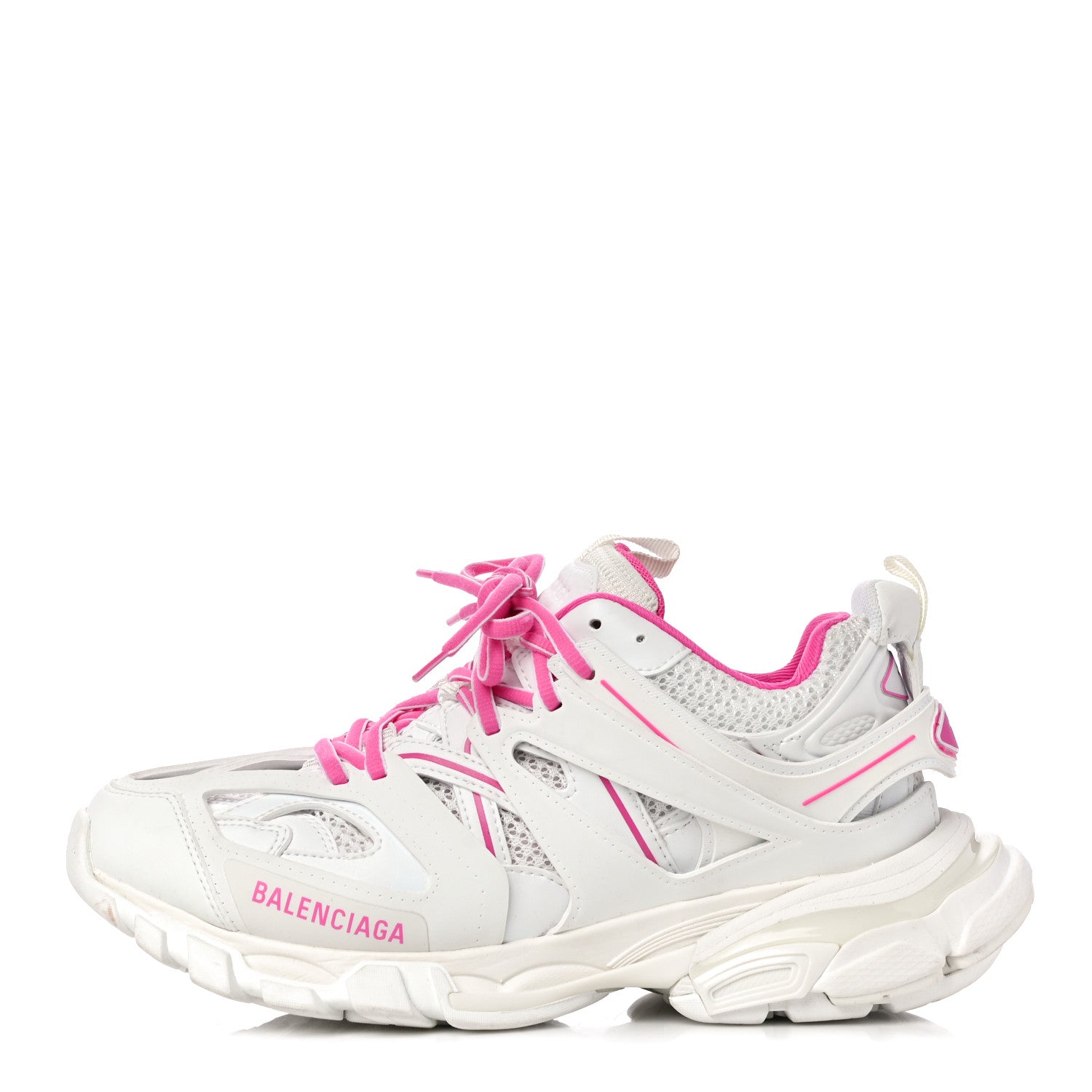 Balenciaga Mesh Rubber Bi-Color Womens Track Sneakers 39 White Fluo Pink 1 of 12