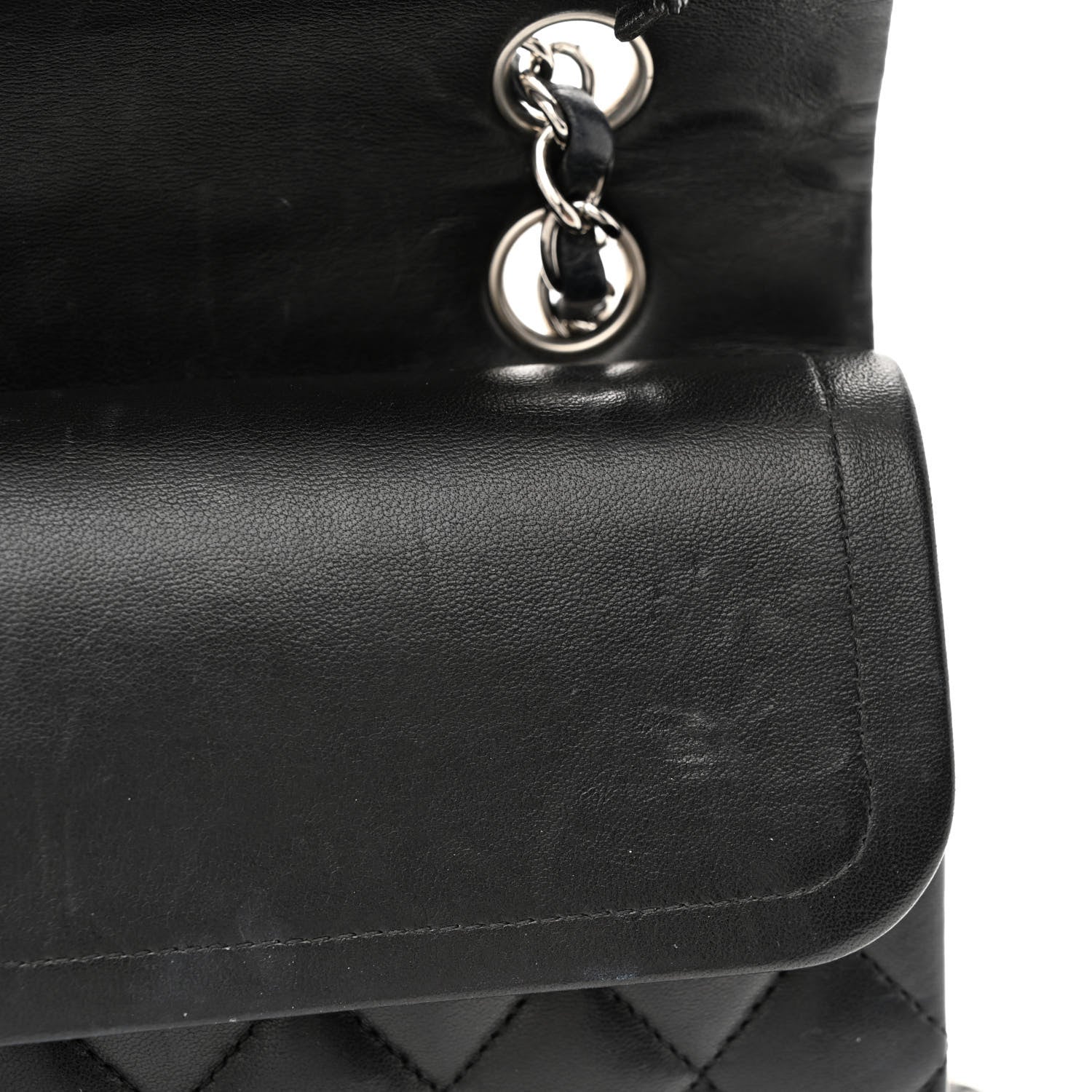 Chanel Lambskin Quilted Medium Double Flap Black 12 of 13