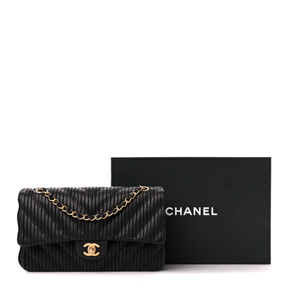 Chanel Calfskin Coco Pleats Medium Double Flap Black 12 of 12