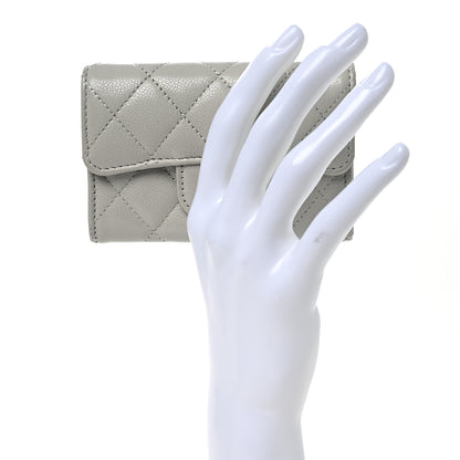 Chanel Caviar Quilted Flap Card Holder Wallet Grey 2 of 10