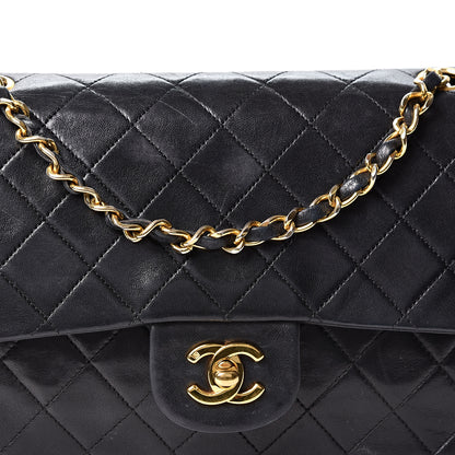Chanel Lambskin Quilted Medium Double Flap Black 10 of 14