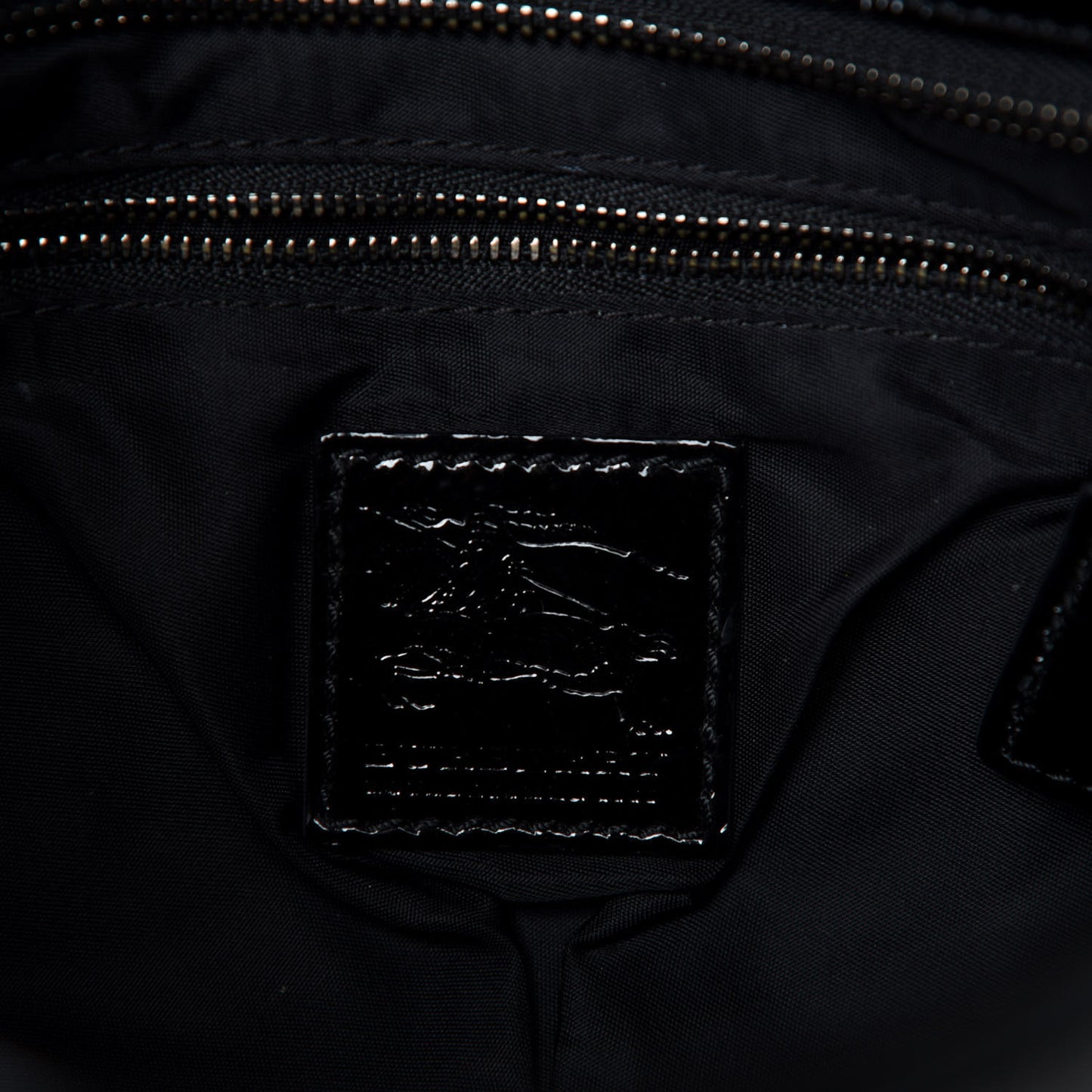 Nylon Beat Check Shoulder Bag Black