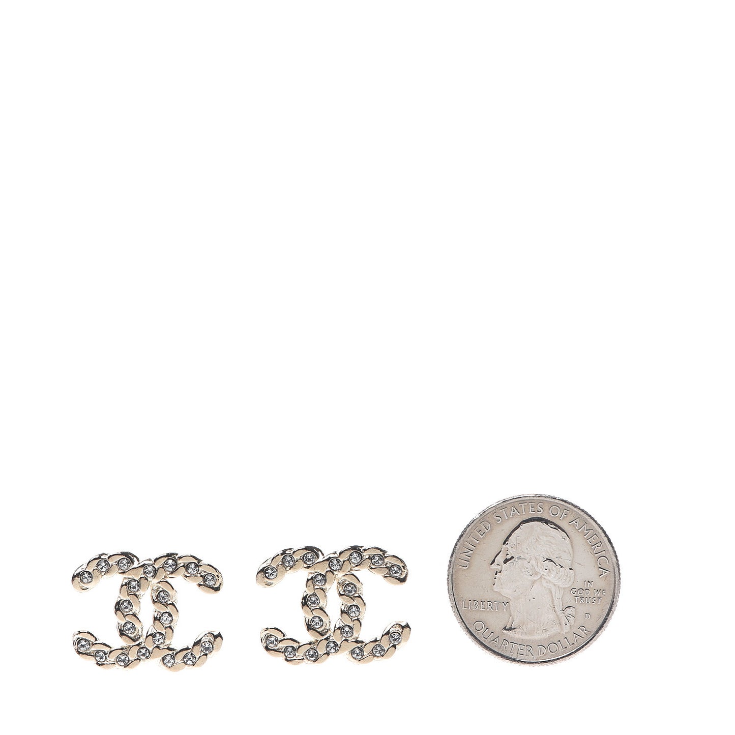 Crystal Pearls Coronation CC Earrings Gold