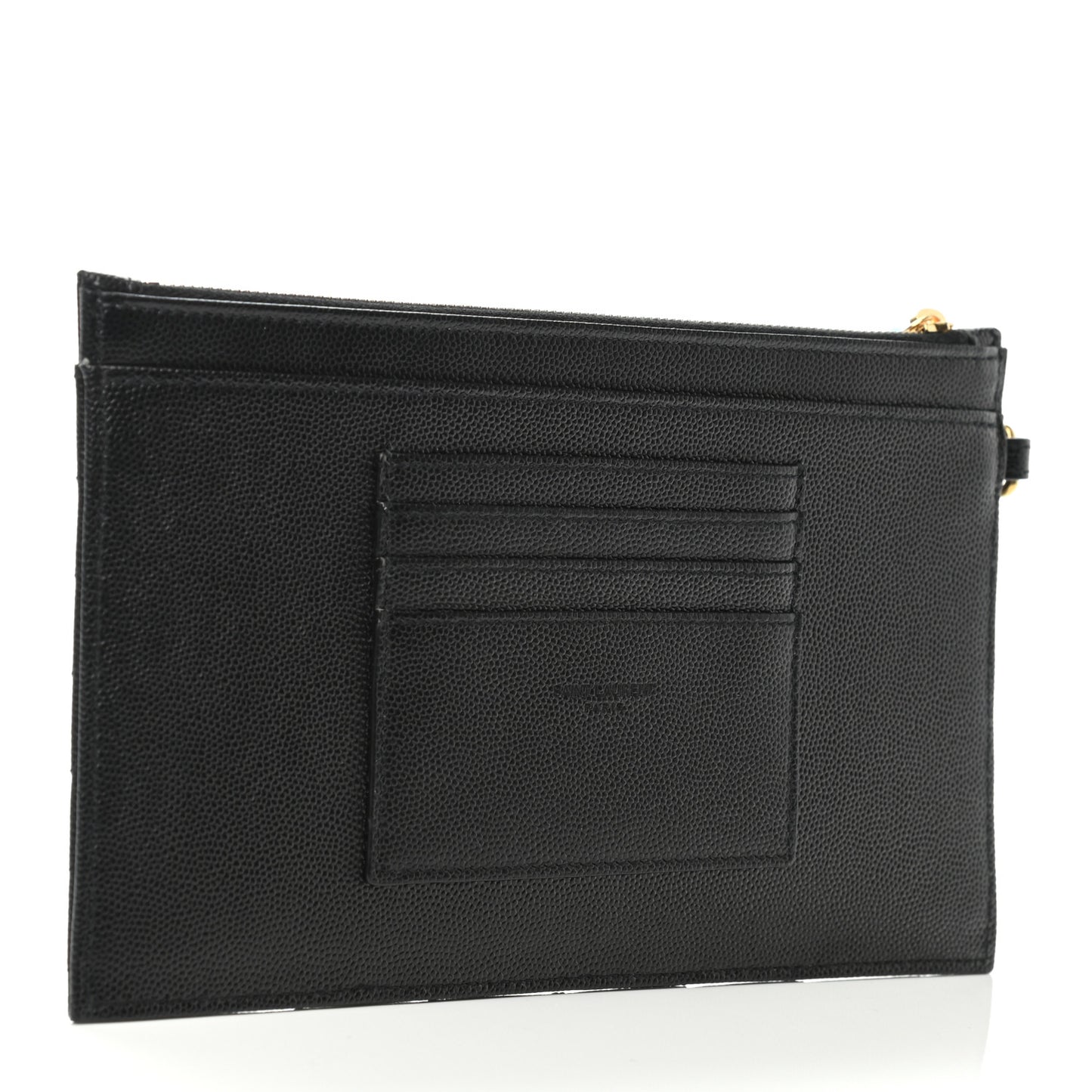 Grain De Poudre Chevron Monogram Large Bill Pouch Black