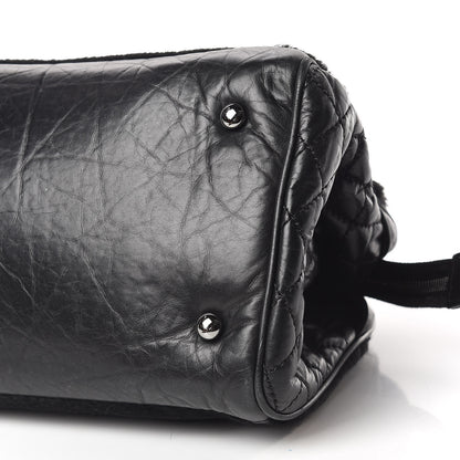 Chanel Aged Calfskin Pony Hair Quilted Miss Pony Bowler Black 7 of 9