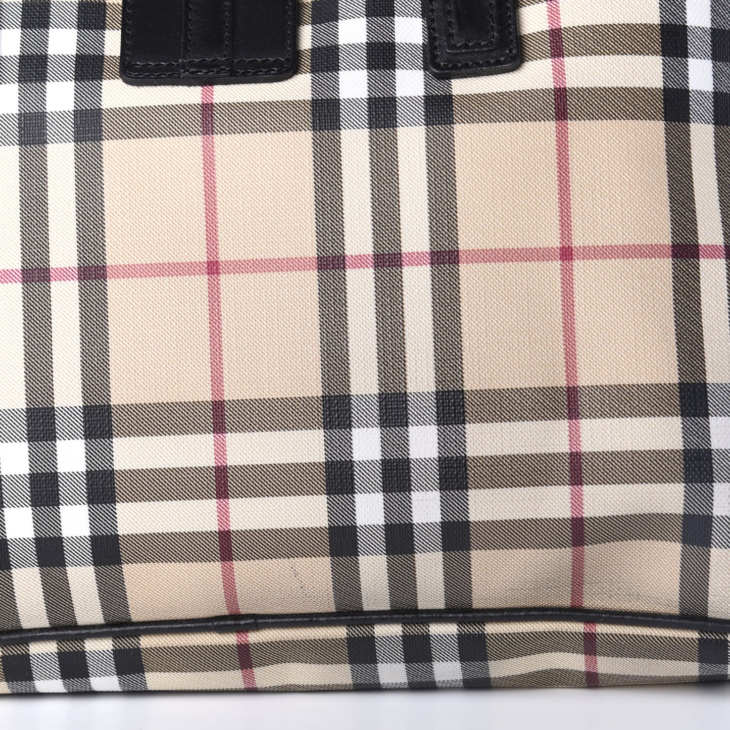 House Check Buckle Tote Black