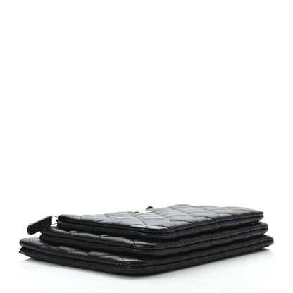 Chanel Caviar Trio Cosmetic Case Black 4 of 8