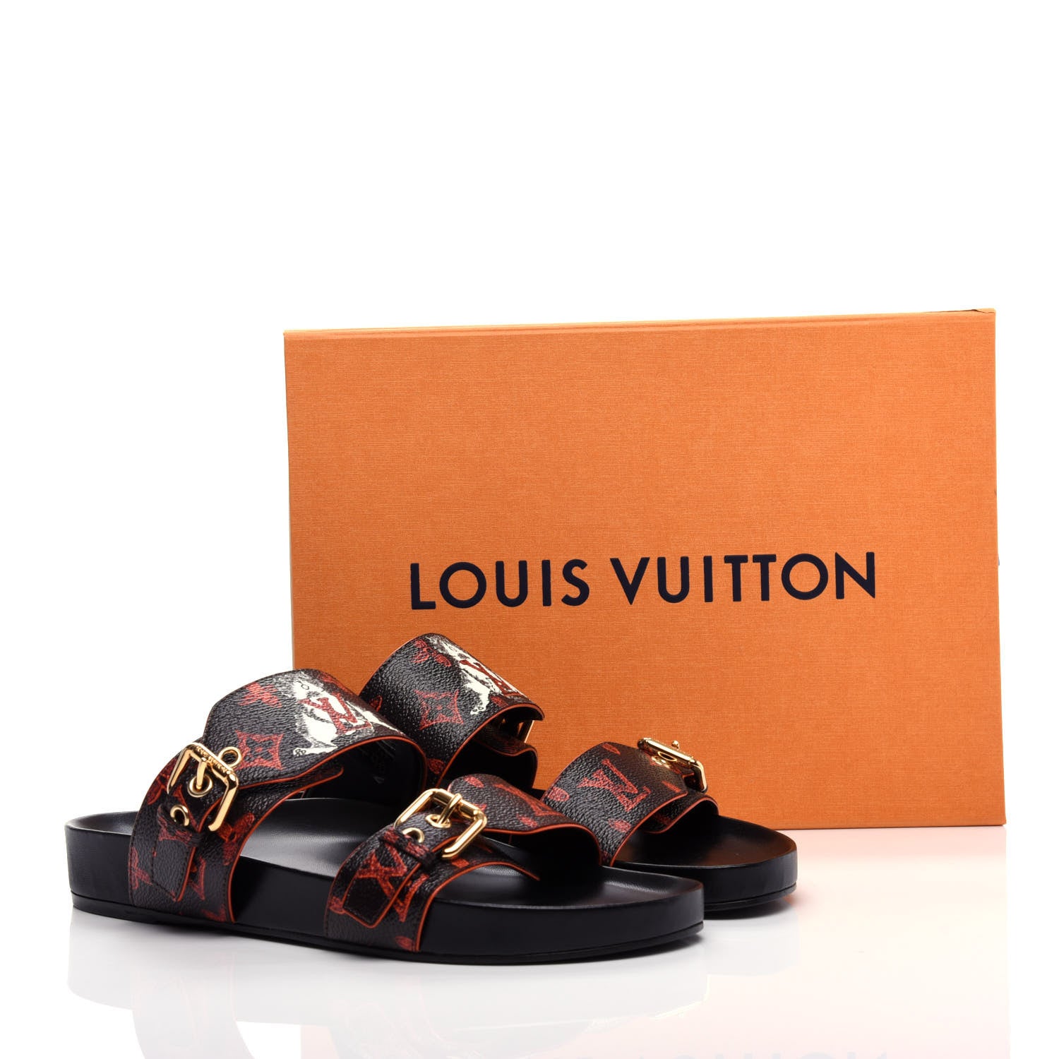 Louis Vuitton Catogram Bom Dia Flat Mule 40 Black Marron 11 of 11