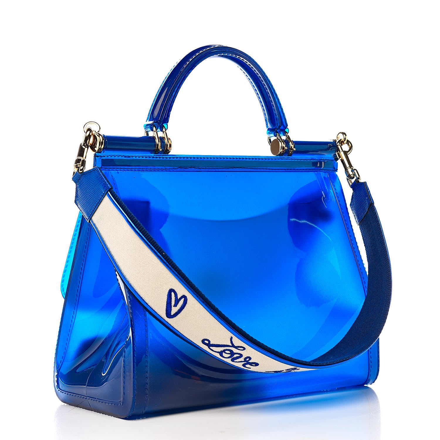 Dolce & Gabbana Rubber Semi Transparent Miss Sicily Satchel Blue 4 of 14