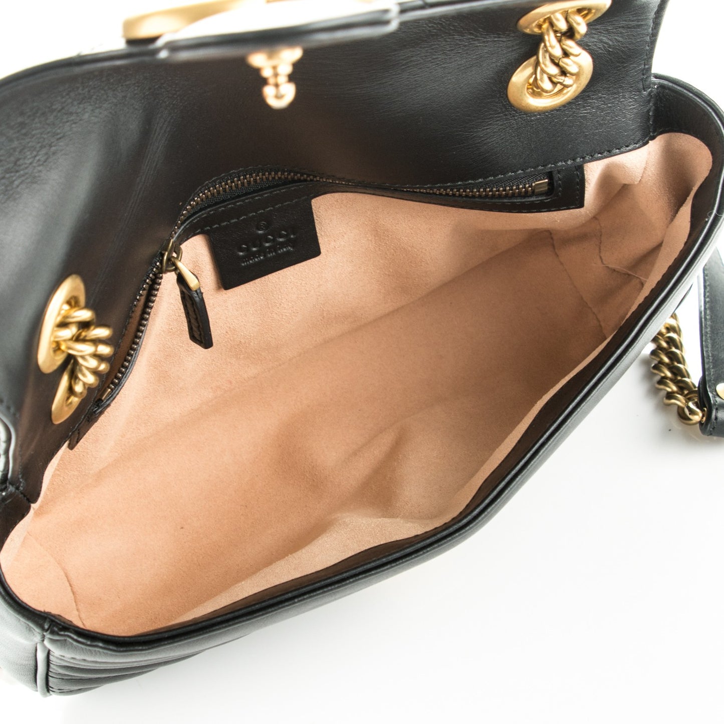 Calfskin Matelasse Small GG Marmont Shoulder Bag Black