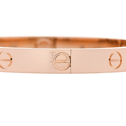 Cartier 18K Pink Gold 4 Diamond LOVE Bracelet 17 4 of 9
