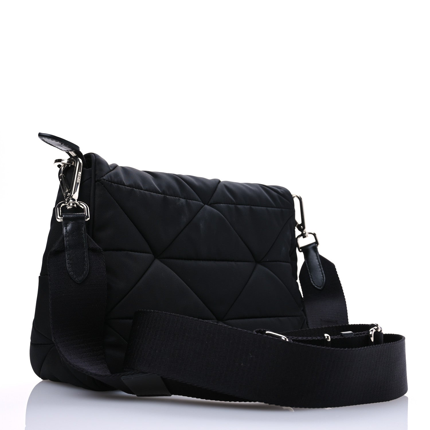 Prada Re-Nylon Quilted Padded Flap Shoulder Bag Black 3 of 10