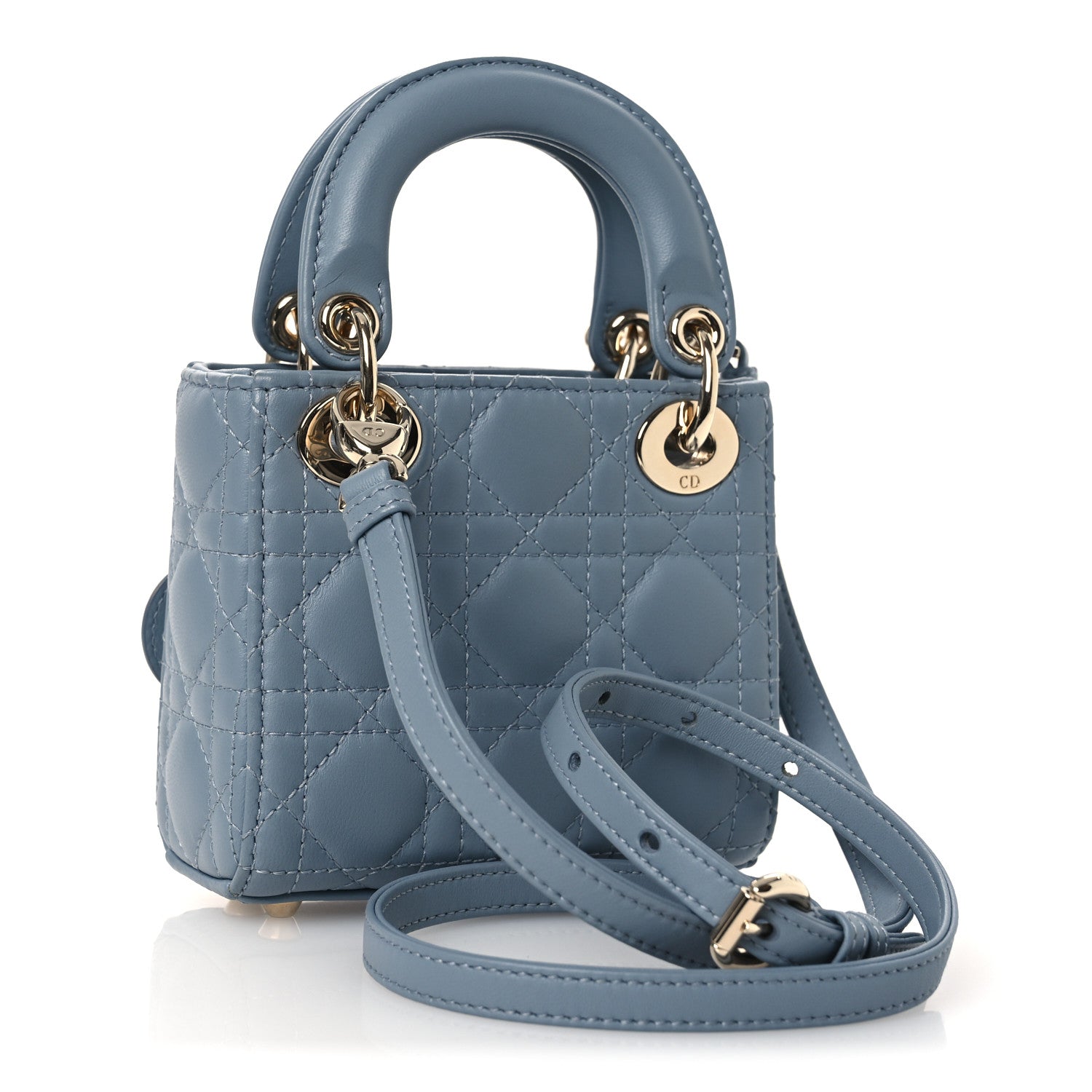 Christian Dior Lambskin Cannage Micro Lady Dior Cloud Blue 3 of 10