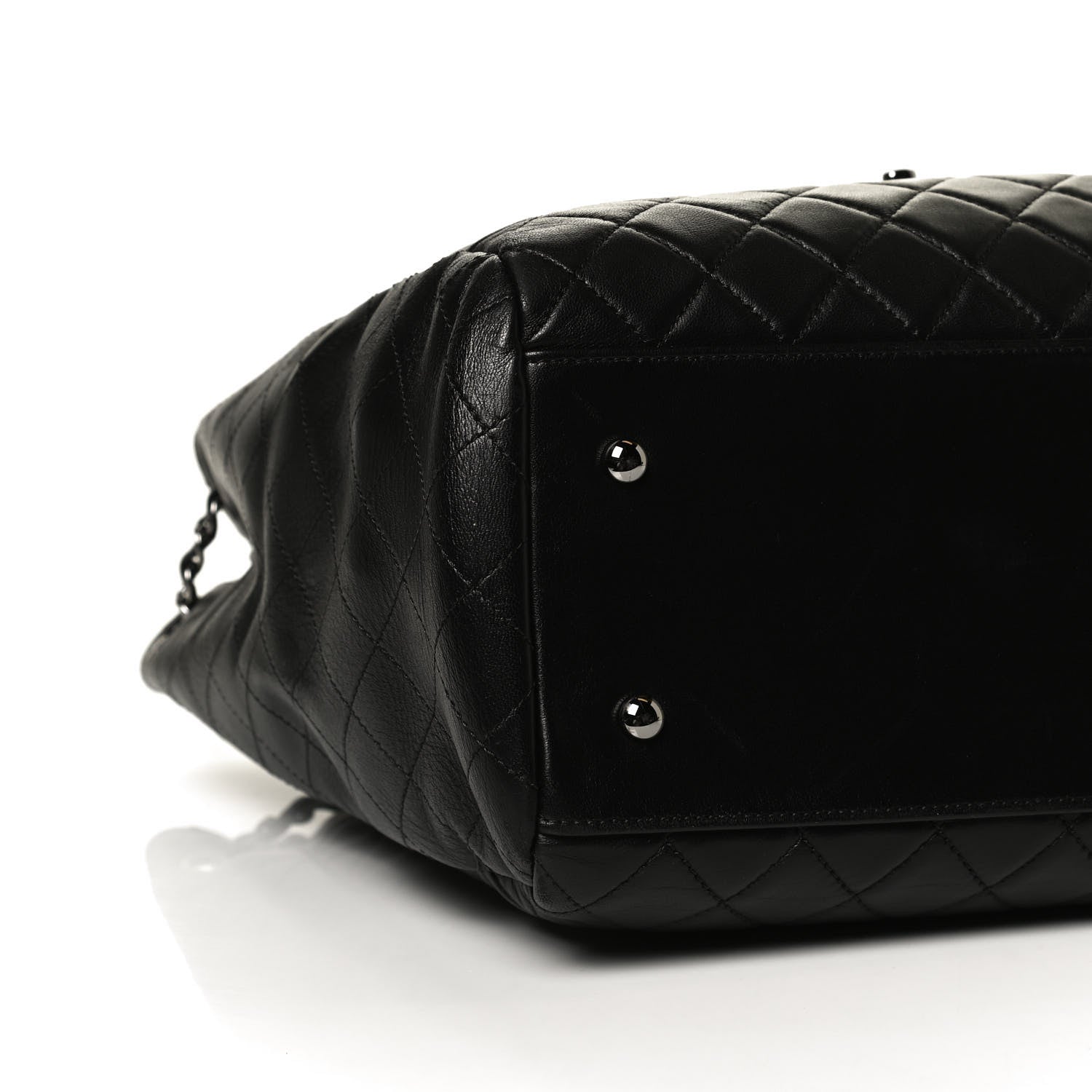 Chanel Lambskin Quilted Large Drawstring Bag Black 9 of 10