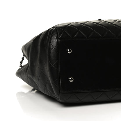 Chanel Lambskin Quilted Large Drawstring Bag Black 9 of 10