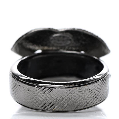 Chanel Crystal CC Ring 6.5 Black 3 of 4