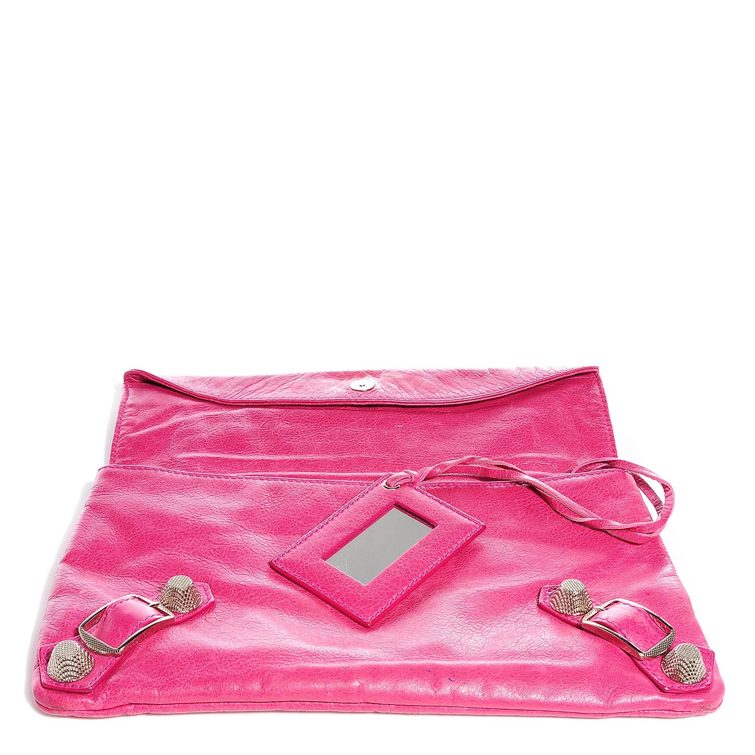 Balenciaga Agneau Giant 21 Silver Hardware Envelope Clutch Cyclamen 6 of 10