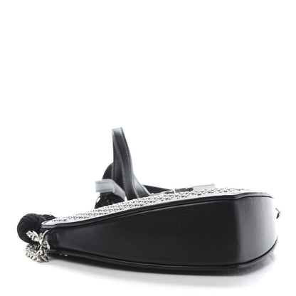 Saint Laurent Calfskin Studded Monogram Heart Shoulder Bag Black 4 of 9