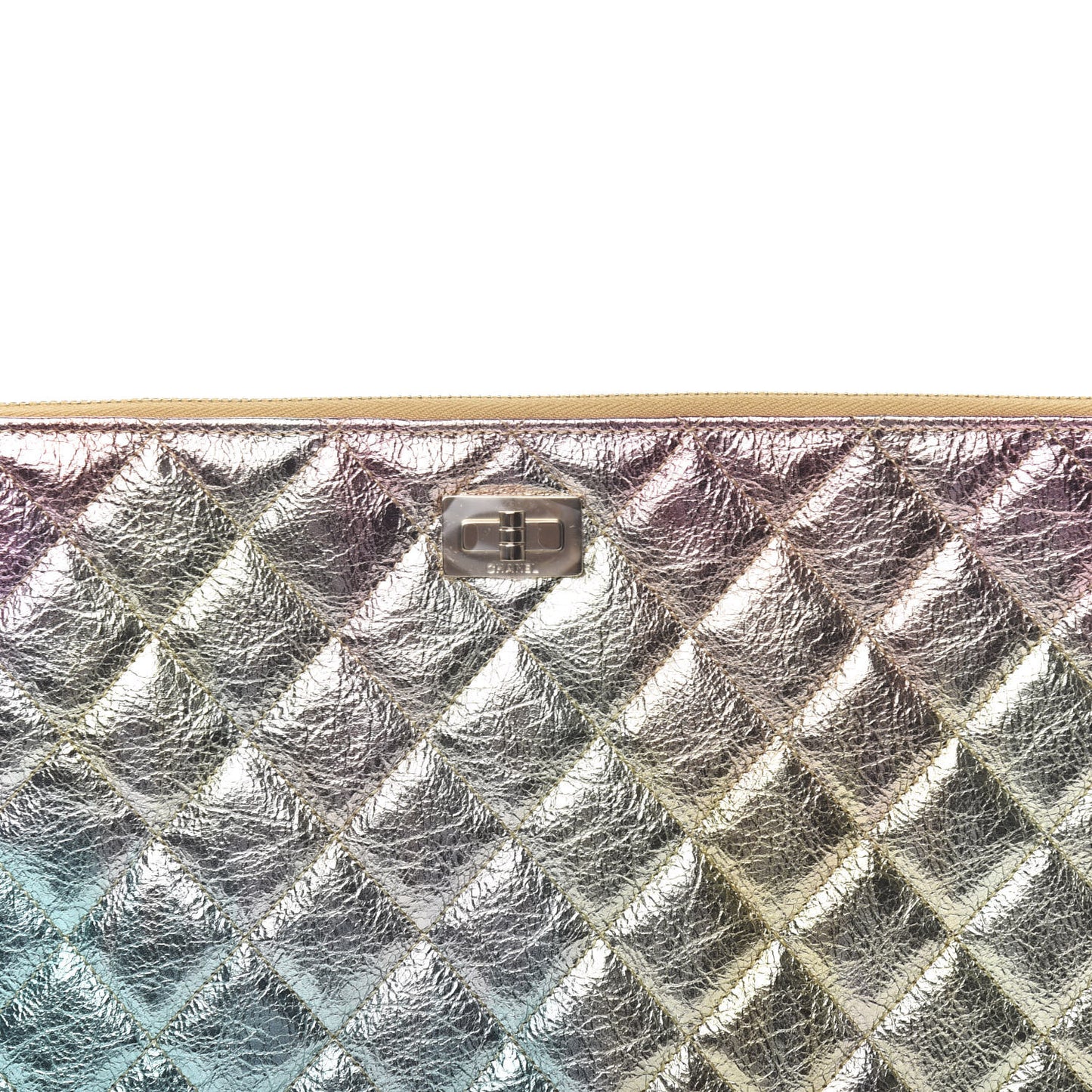 Metallic Goatskin Quilted Medium 2.55 Reissue Cosmetic Case Multicolor