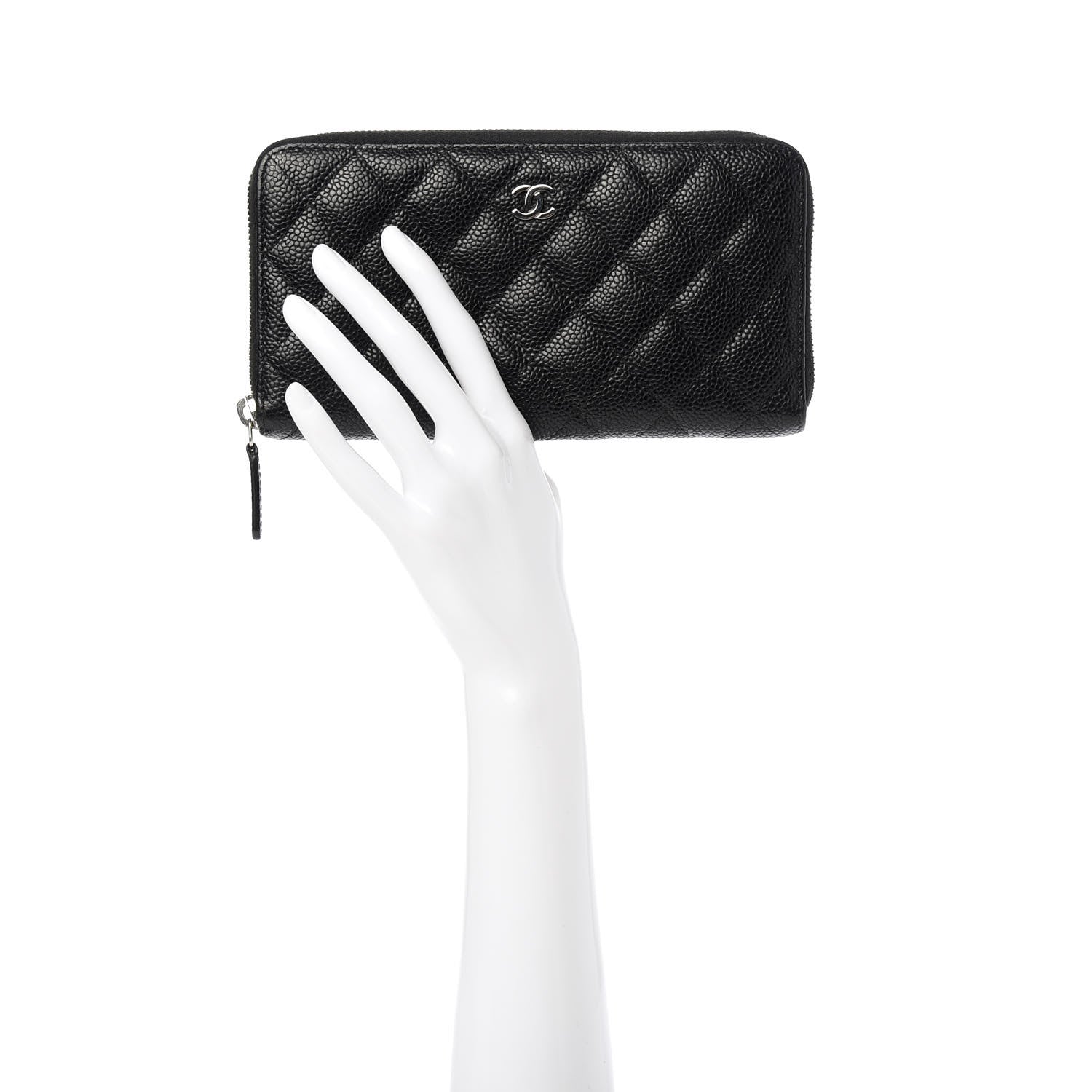 Chanel Caviar Quilted Large Gusset Zip Around Wallet Black 2 of 8