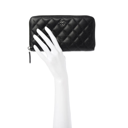 Chanel Caviar Quilted Large Gusset Zip Around Wallet Black 2 of 8