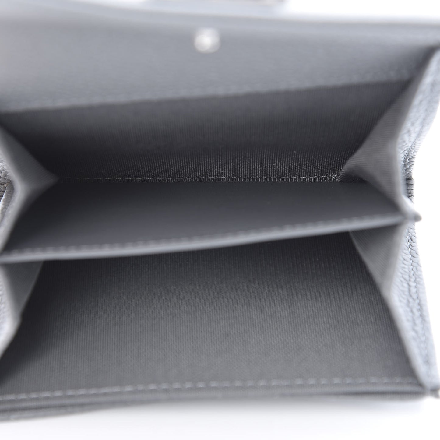 Caviar Chevron Quilted Boy Flap Card Holder Grey
