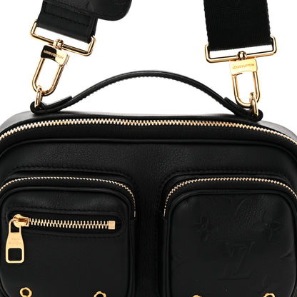 Louis Vuitton Calfskin Monogram Embossed Utility Crossbody Black 7 of 9