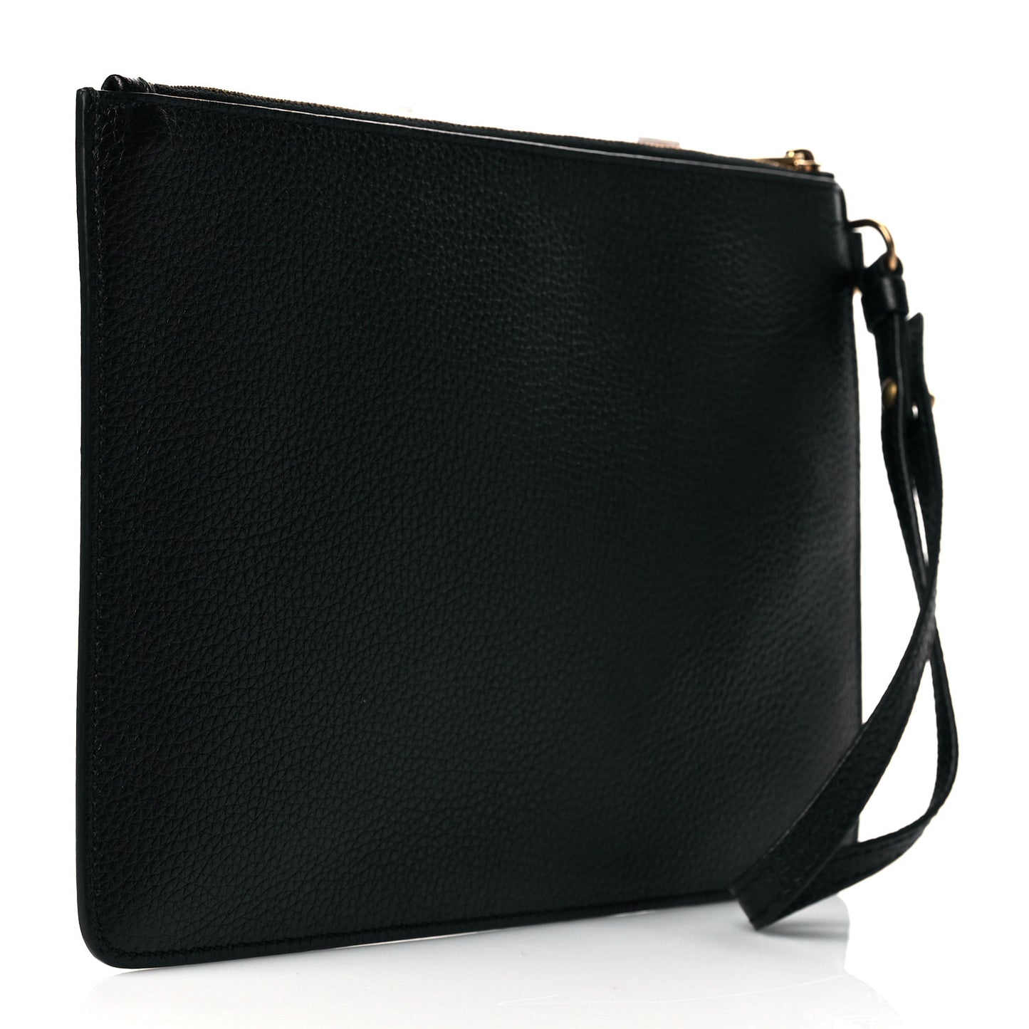 Calfskin Wristlet Clutch Black