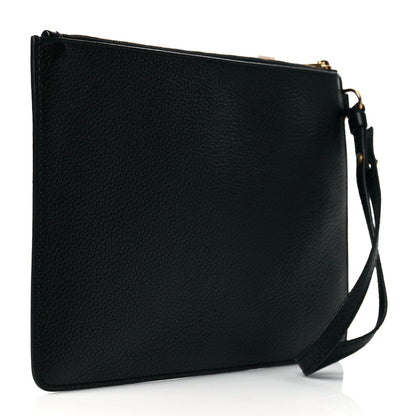 Salvatore Ferragamo Calfskin Wristlet Clutch Black 3 of 8