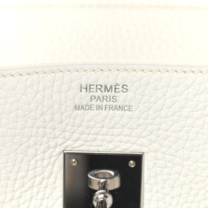 Hermes Taurillon Clemence Birkin 35 White 5 of 10