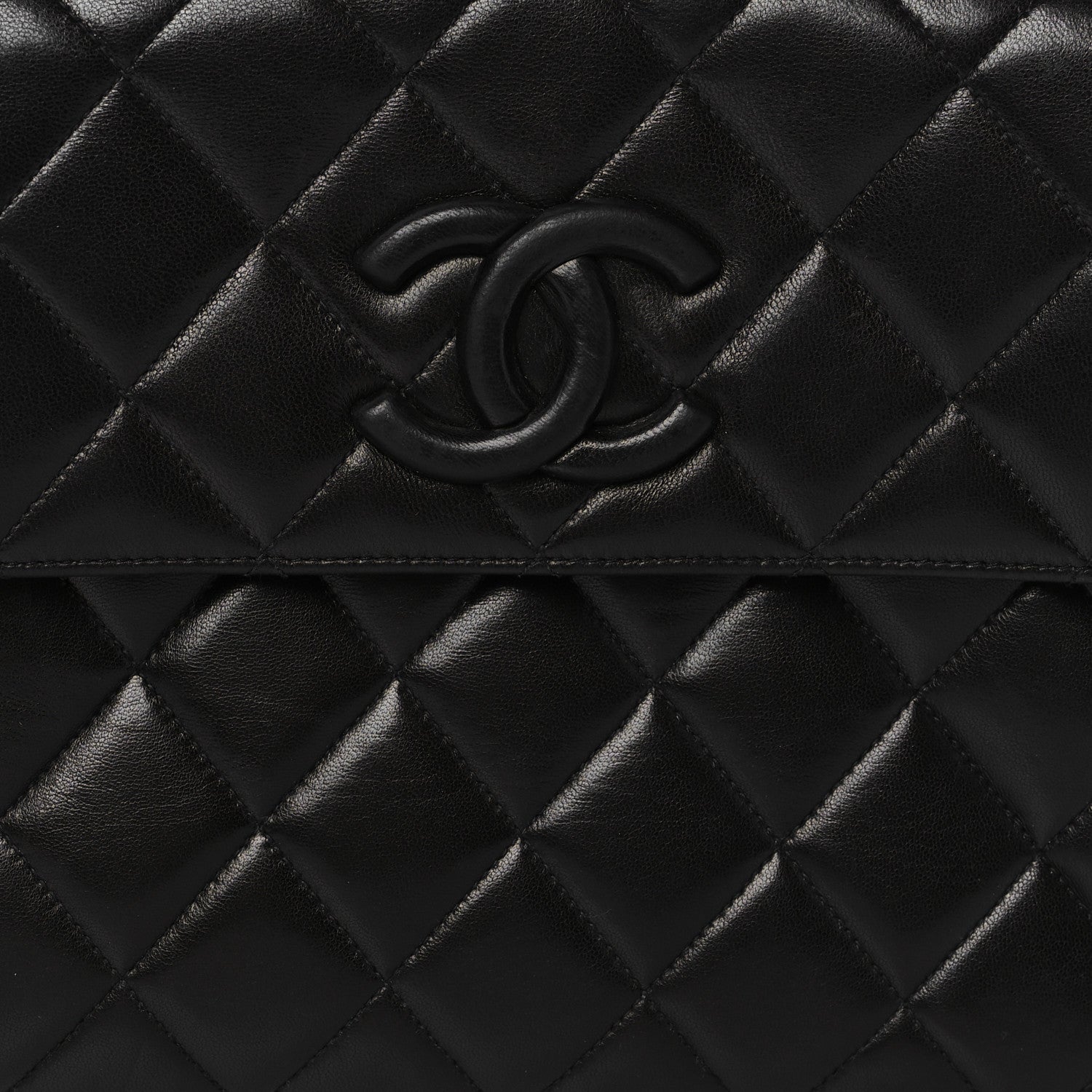 Chanel Lambskin Quilted CC Single Flap Shoulder Bag Black 7 of 10