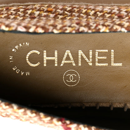 Chanel Tweed Patent CC Espadrilles 38 Beige Black Multicolor 9 of 10