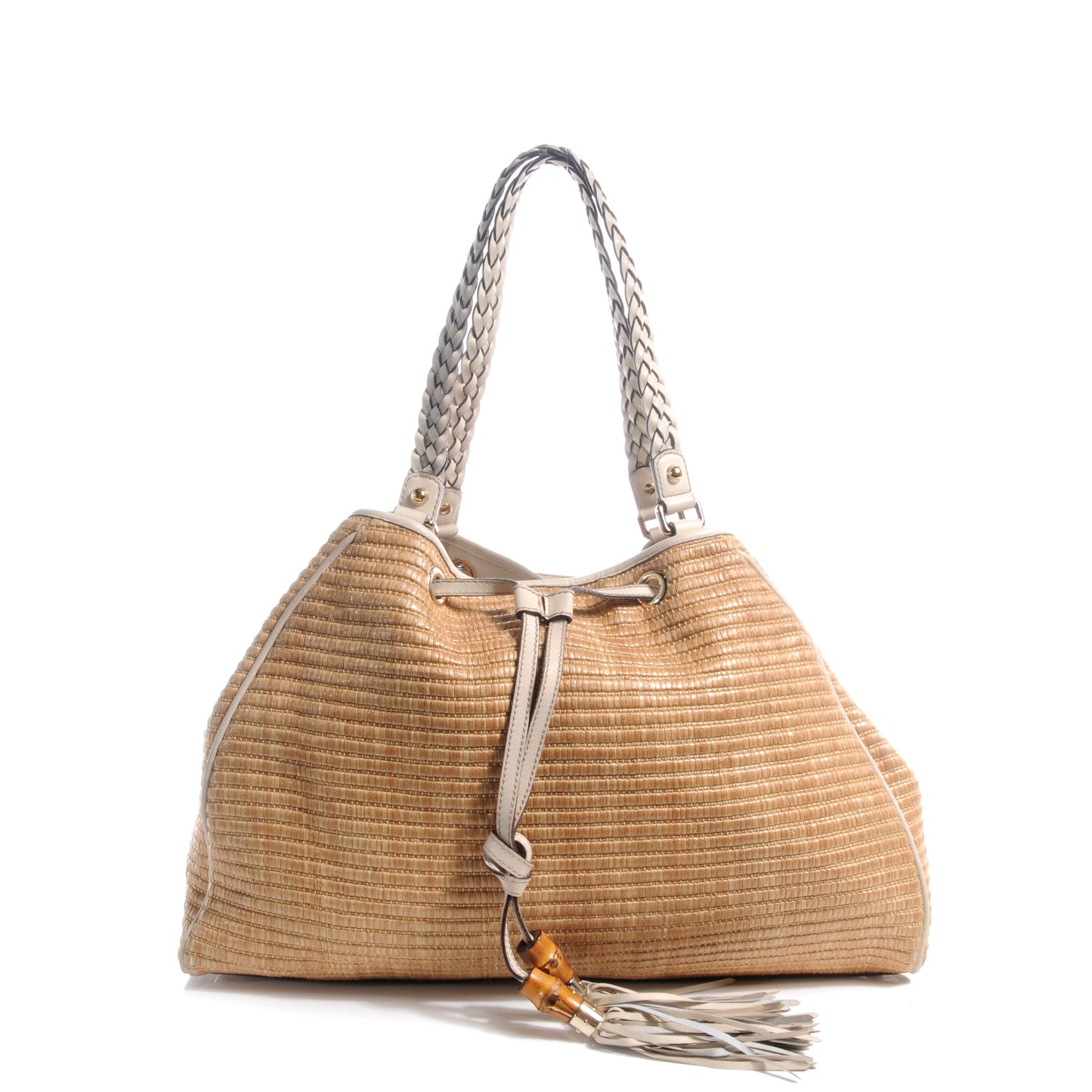 Straw Peggy Braided Handles Tote