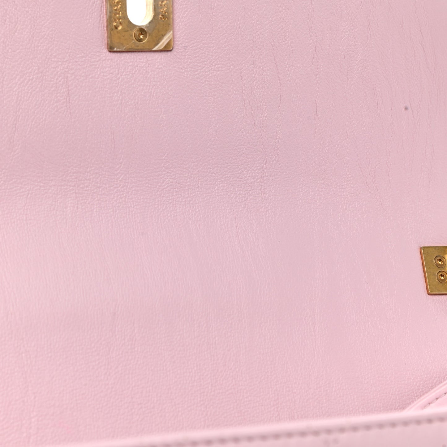 Crumpled Lambskin Quilted Mini CC Links Top Handle Flap Light Pink