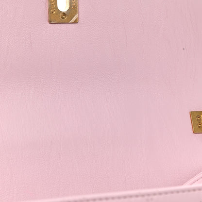 Chanel Crumpled Lambskin Quilted Mini CC Links Top Handle Flap Light Pink 11 of 12