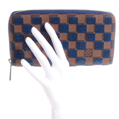 Louis Vuitton Damier Paillettes Zippy Wallet Blue 2 of 7