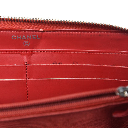 Chanel Caviar Quilted Large Gusset Zip Around Wallet Red 11 of 14