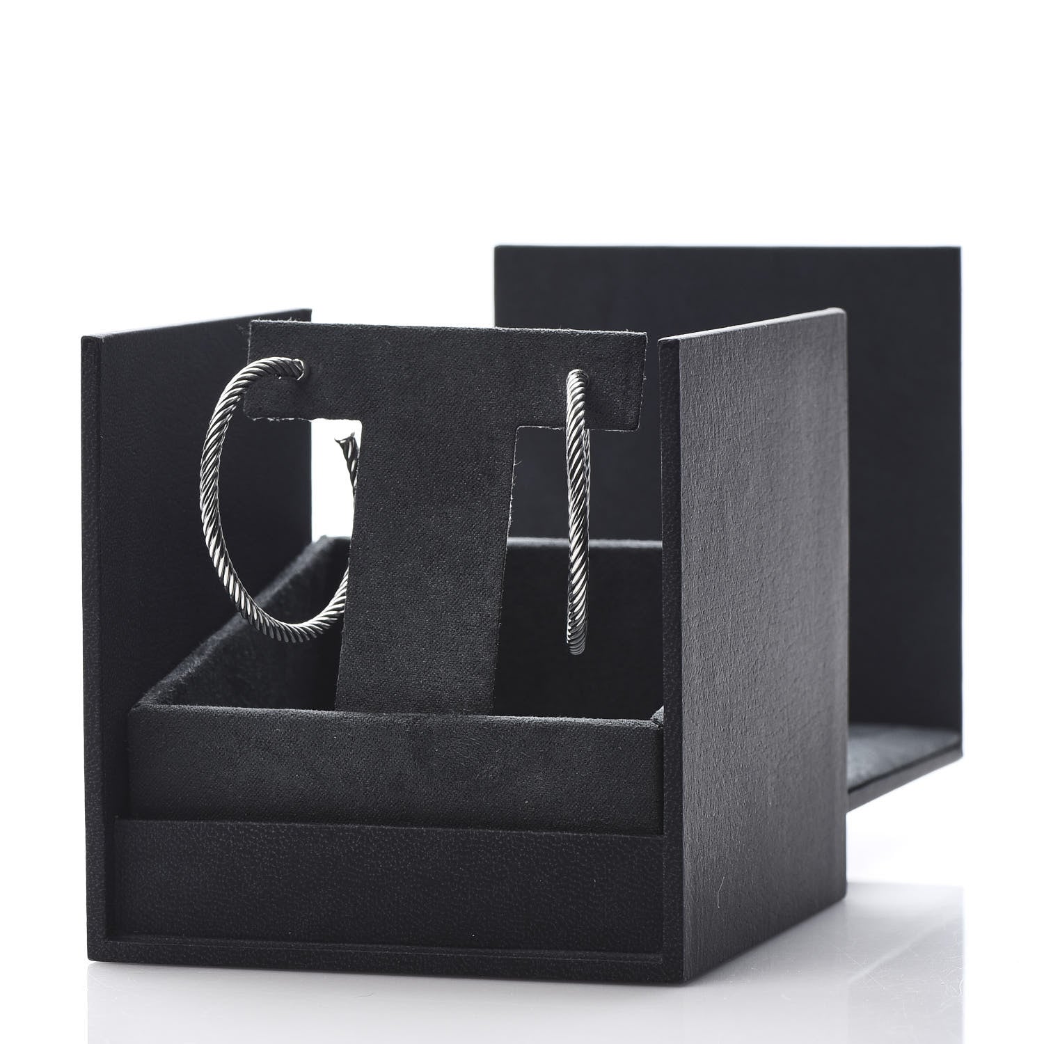 David Yurman Sterling Silver 14K Yellow Gold Medium Cable Classics Hoop Earrings 5 of 5