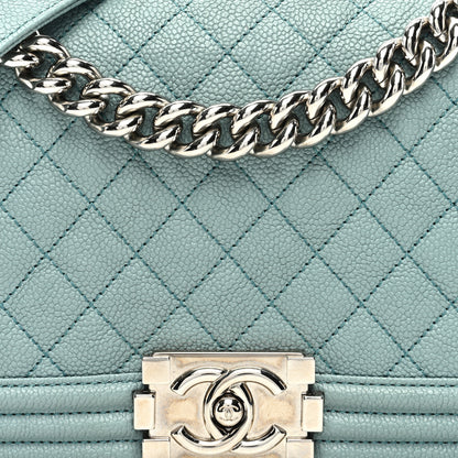 Chanel Caviar Quilted Medium Boy Flap Light Blue 9 of 11